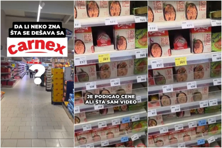Snimci iz marketa zapalili mreže: Carnex umesto da pojeftini, bahato diže cene!