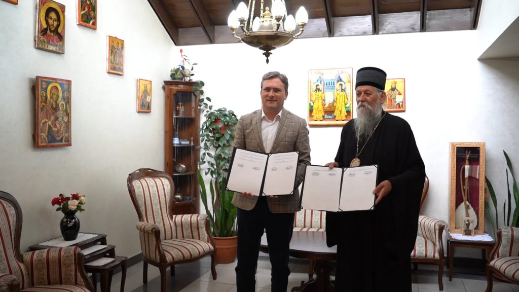 Ministar Selaković i Mitropolit vranjski Pahomije potpisali ugovor o dodeli sredstava za izgradnju i opremanje riznice Eparhije vranjske