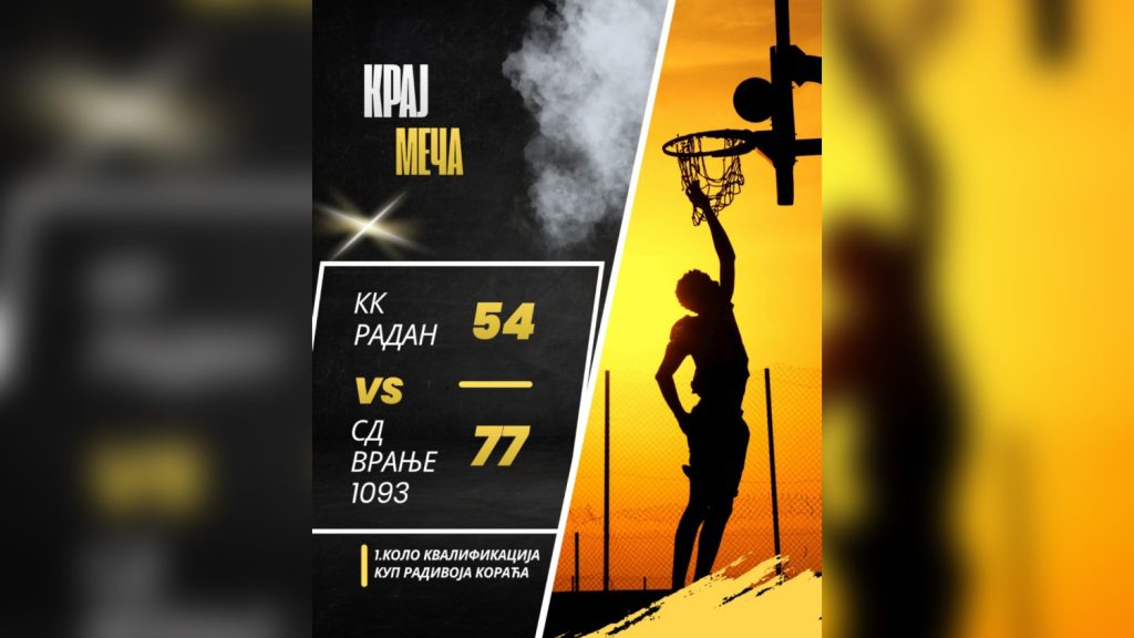 Vranjski košarkaši pobedili ekipu „Radan“ rezultatom 77:54