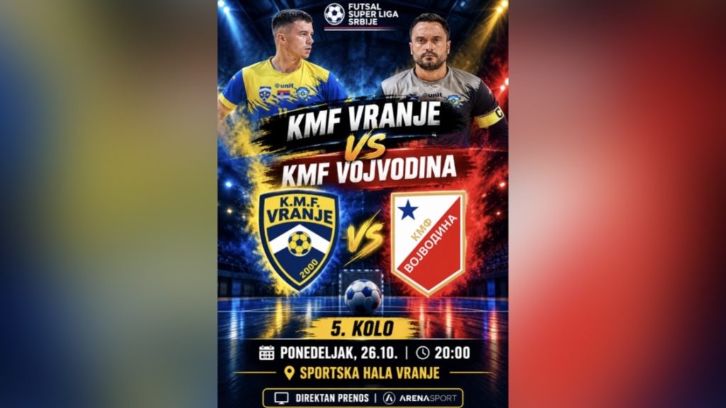 KMF Vranje dočekuje ekipu Vojvodine u ponedeljak, 26. oktobra